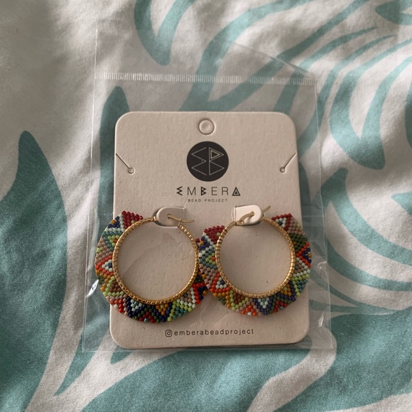 NWT / Embra Bead Project / Fringe Seed Bead Avena Earrings ♥️ / Indigenous bead - Picture 5 of 5